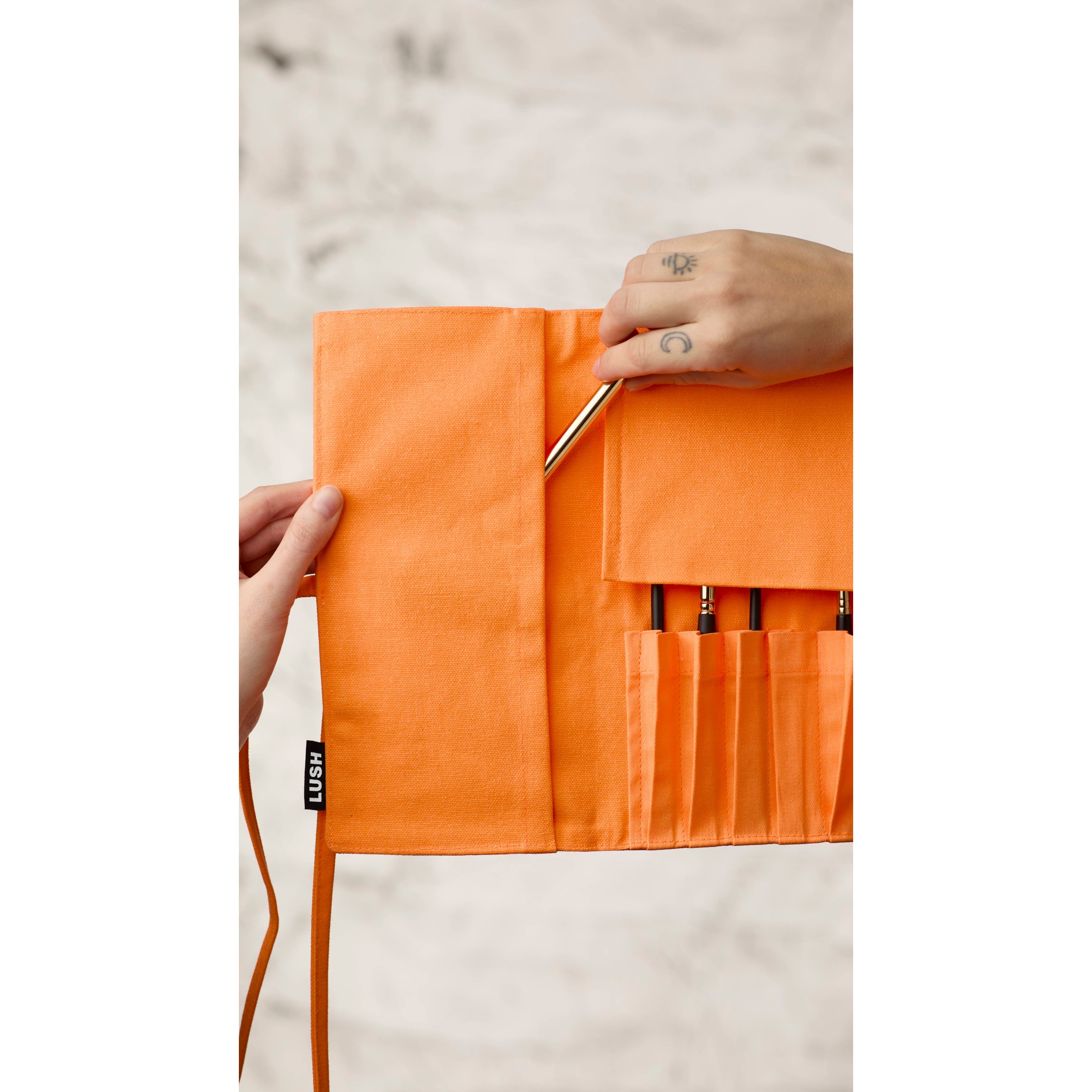 Makeup Brush Wrap - Fluoro Orange - Image 4