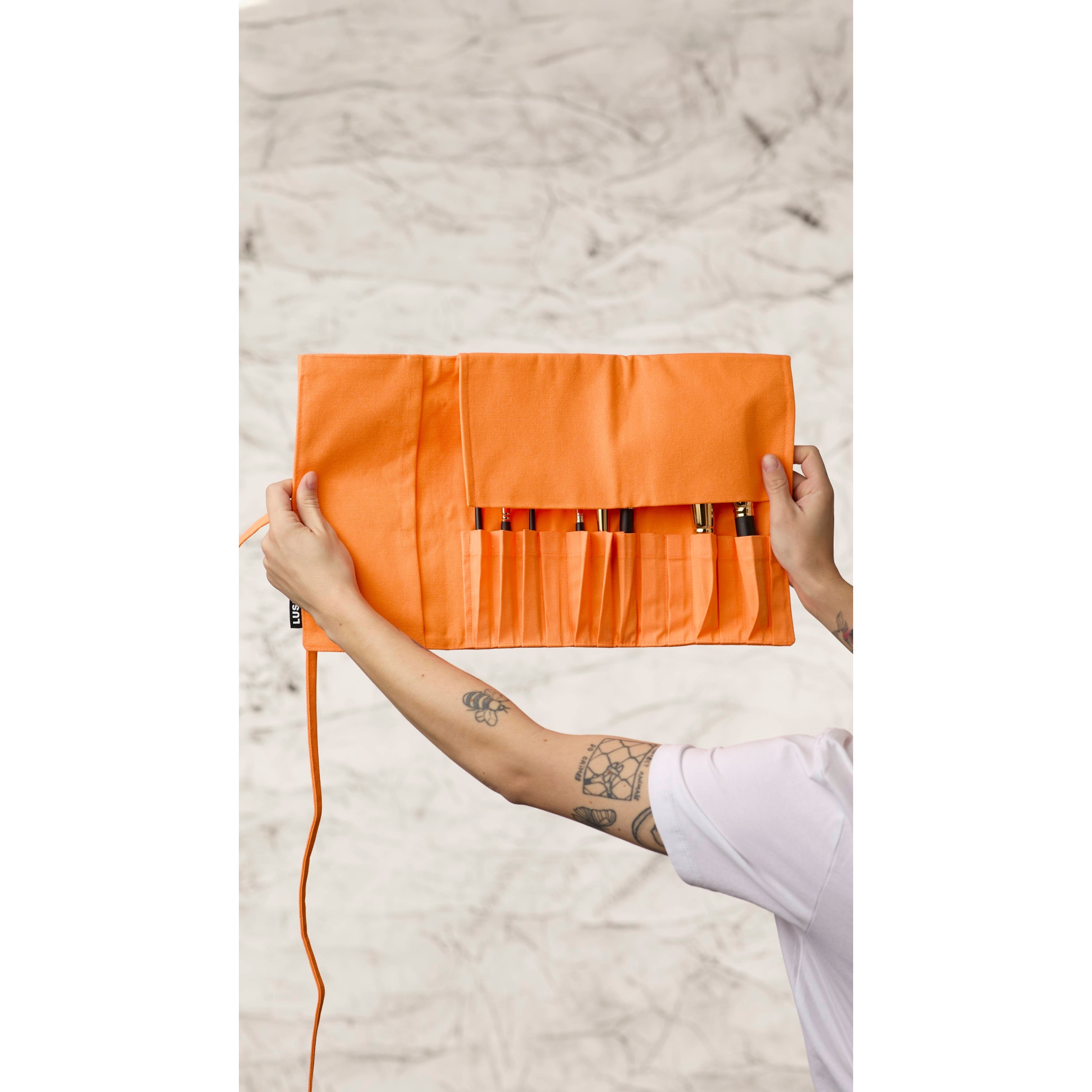 Makeup Brush Wrap - Fluoro Orange - Image 3